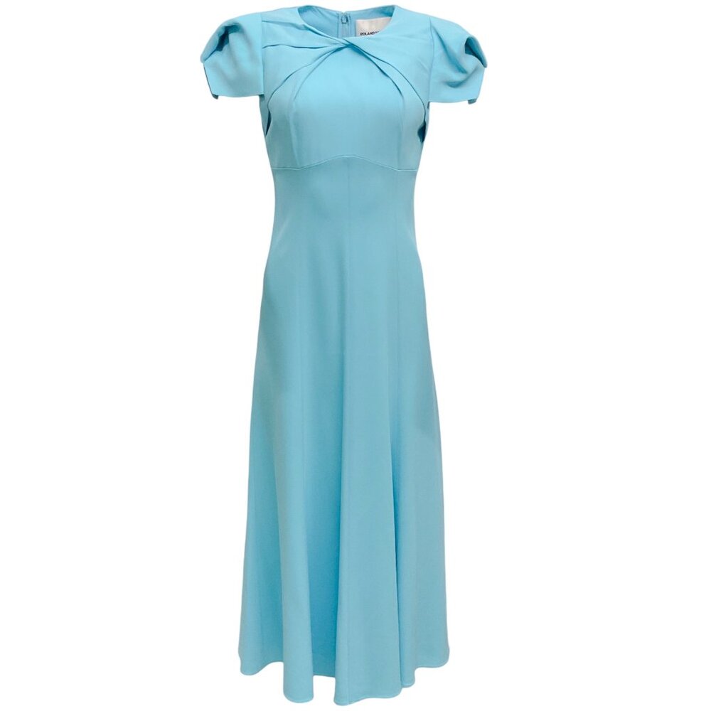 Roland Mouret Blue Puff Sleeve Midi Dress